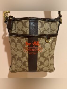 Coach Heritage Stripe Signature Swing Pack crossbody bag